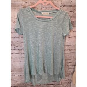 Daily Special Teal Womens Short Sleeve Top Scoop Neck Size Small